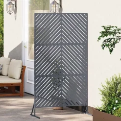 Tuinafscheidingen*vidaXL Privacyscherm Antraciet 100 x 50 x 180 cm Staal Antracietkleurig