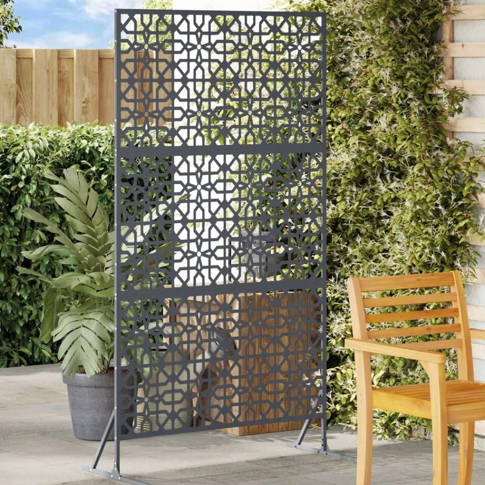 Tuinafscheidingen*vidaXL Privacyscherm Antraciet 100 x 50 x 180 cm Staal Antracietkleurig