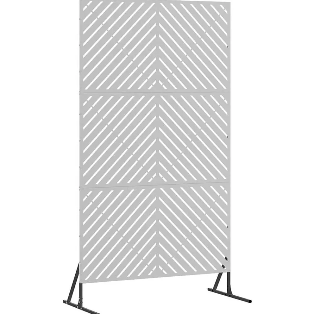 Tuinafscheidingen*vidaXL Privacyscherm Grijs 100 x 50 x 180 cm Staal Gegalvaniseerd staal
