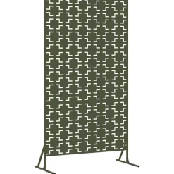 Tuinafscheidingen*vidaXL Privacyscherm 100 x 50 x 180 cm Staal Olijfgroen