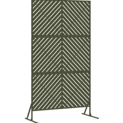 Tuinafscheidingen*vidaXL Privacyscherm 100 x 50 x 180 cm Staal Olijfgroen