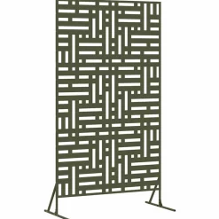 Tuinafscheidingen*vidaXL Privacyscherm 100 x 50 x 180 cm Staal Olijfgroen