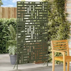 Tuinafscheidingen*vidaXL Privacyscherm 100 x 50 x 180 cm Staal Olijfgroen