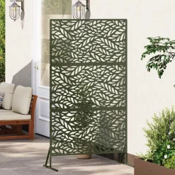 Tuinafscheidingen*vidaXL Privacyscherm 100 x 50 x 180 cm Staal Olijfgroen