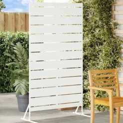 Tuinafscheidingen*vidaXL Privacyscherm 100 x 50 x 180 cm Staal Wit