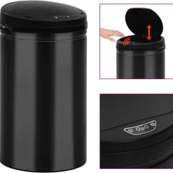 Prullenbak met automatische sensor 40 L koolstofstaal>vidaXL Best