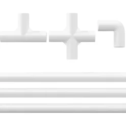 Bouwbeslag*vidaXL PVC Pijp 2 pcs Wit 12,2 x 1,8 x 500 mm PP en PE