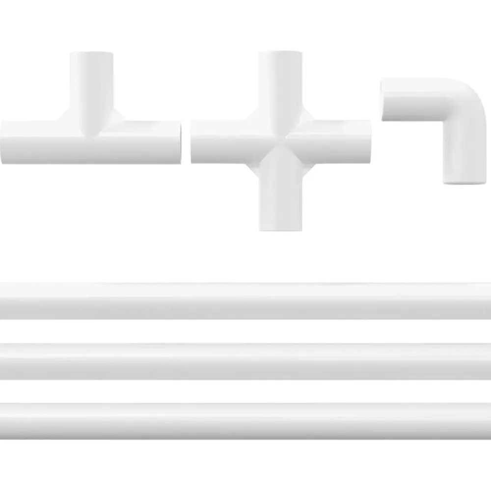 Bouwbeslag*vidaXL PVC Pijp 2 pcs Wit 12,2 x 1,8 x 500 mm PP en PE