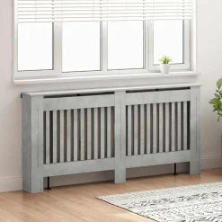 Radiatorafdekking Beton Grijs 172 x 19 x 81,5 cm Bewerkt hout><noscript><img width=