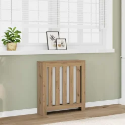 Huishoudaccessoires*vidaXL Radiatorombouw 78x20x82 cm bewerkt hout artisanaal kleur Eiken