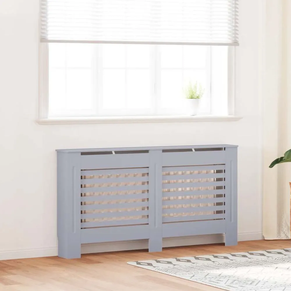 Huishoudaccessoires*vidaXL Radiatorombouw 152x19x81,5 cm MDF Antraciet