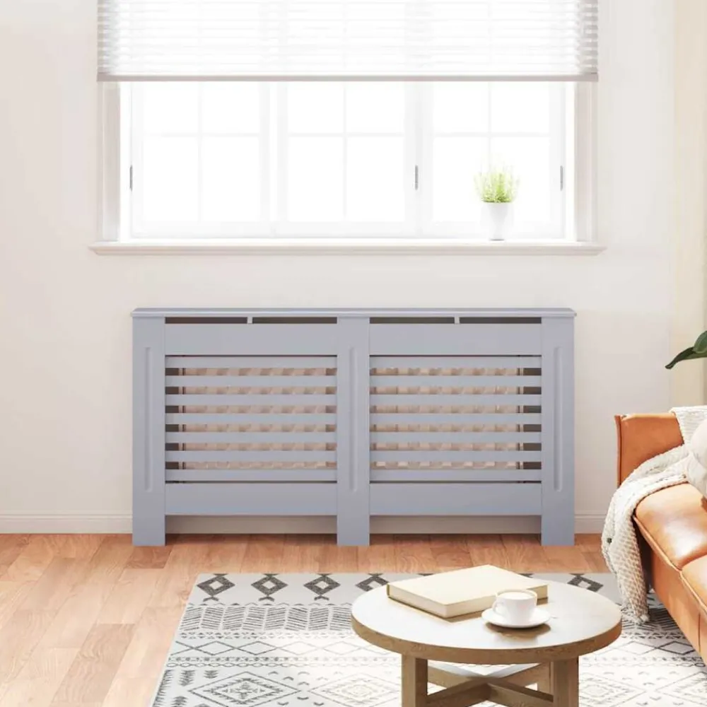 Huishoudaccessoires*vidaXL Radiatorombouw 152x19x81,5 cm MDF Antraciet