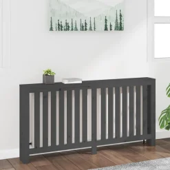 Huishoudaccessoires*vidaXL Radiatorombouw 169x19x84 cm massief grenenhout Grijs