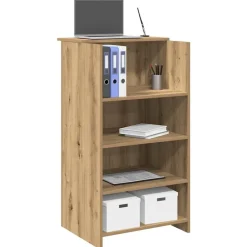 Kantoormeubelen*vidaXL Receptiebalie 55x50x103,5 cm bewerkt hout artisanaal eikenkleur artisanaal eikenkleurig