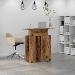Receptiebalie 100x40x104 cm bewerkt hout kleurig><noscript><img width=