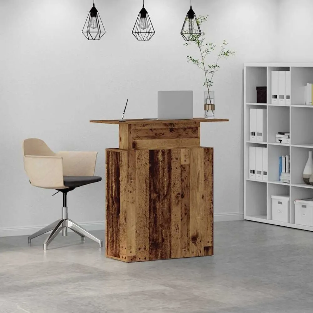 Receptiebalie 100x40x104 cm bewerkt hout kleurig>vidaXL Clearance