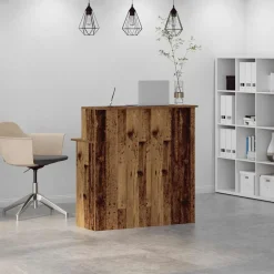 Kantoormeubelen*vidaXL Receptiebalie 100x50x103,5 cm bewerkt hout kleurig Oud hout