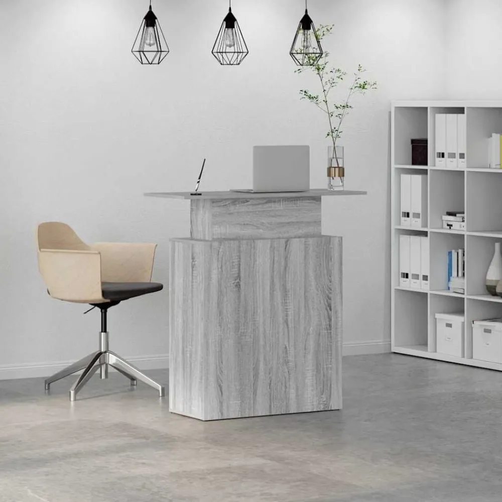 Receptiebalie 100x40x104 cm bewerkt hout eiken>vidaXL New