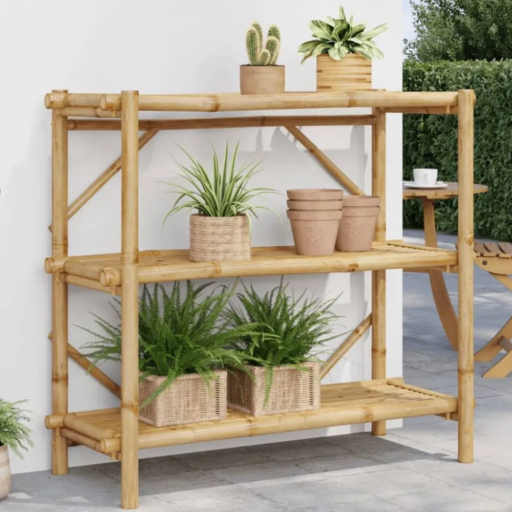 Boekenkasten & Wandplanken*vidaXL Rek 3-laags 100x40x90 cm bamboe