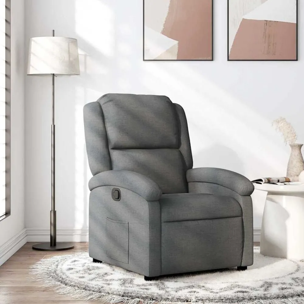 Relaxfauteuil Donkergrijze Stof>vidaXL Discount