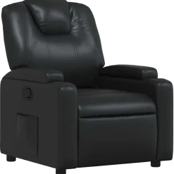 Stoelen*vidaXL Relaxfauteuil Kunstleer Zwart