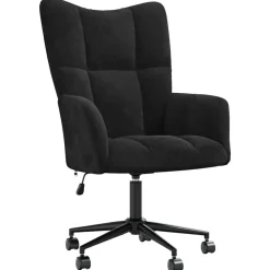 Stoelen*vidaXL Relaxstoel fluweel Zwart