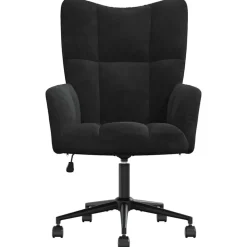 Stoelen*vidaXL Relaxstoel fluweel Zwart