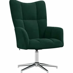 Stoelen*vidaXL Relaxstoel fluweel donkergoen Donkergroen