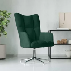 Stoelen*vidaXL Relaxstoel fluweel donkergoen Donkergroen