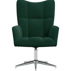 Stoelen*vidaXL Relaxstoel fluweel donkergoen Donkergroen