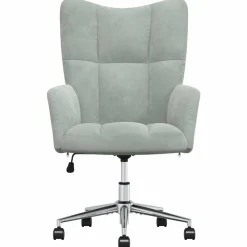 Stoelen*vidaXL Relaxstoel fluweel Lichtgrijs
