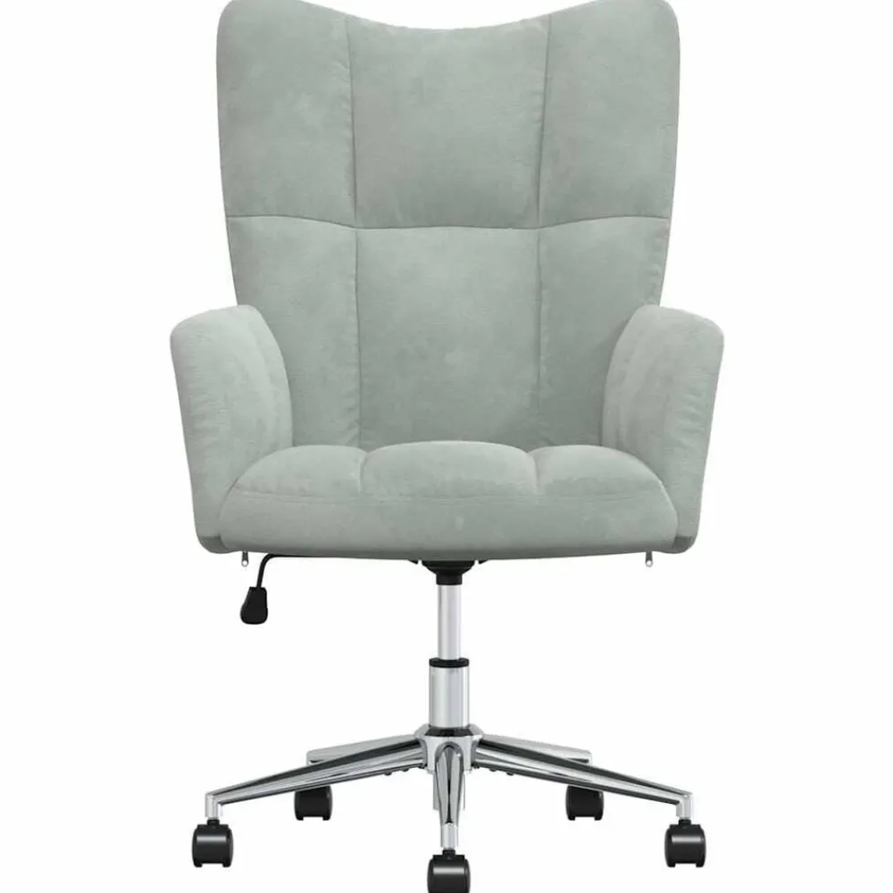Stoelen*vidaXL Relaxstoel fluweel Lichtgrijs