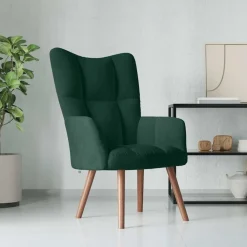 Stoelen*vidaXL Relaxstoel fluweel donkergoen Donkergroen