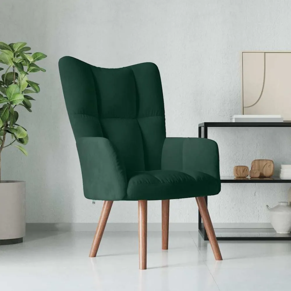Stoelen*vidaXL Relaxstoel fluweel donkergoen Donkergroen
