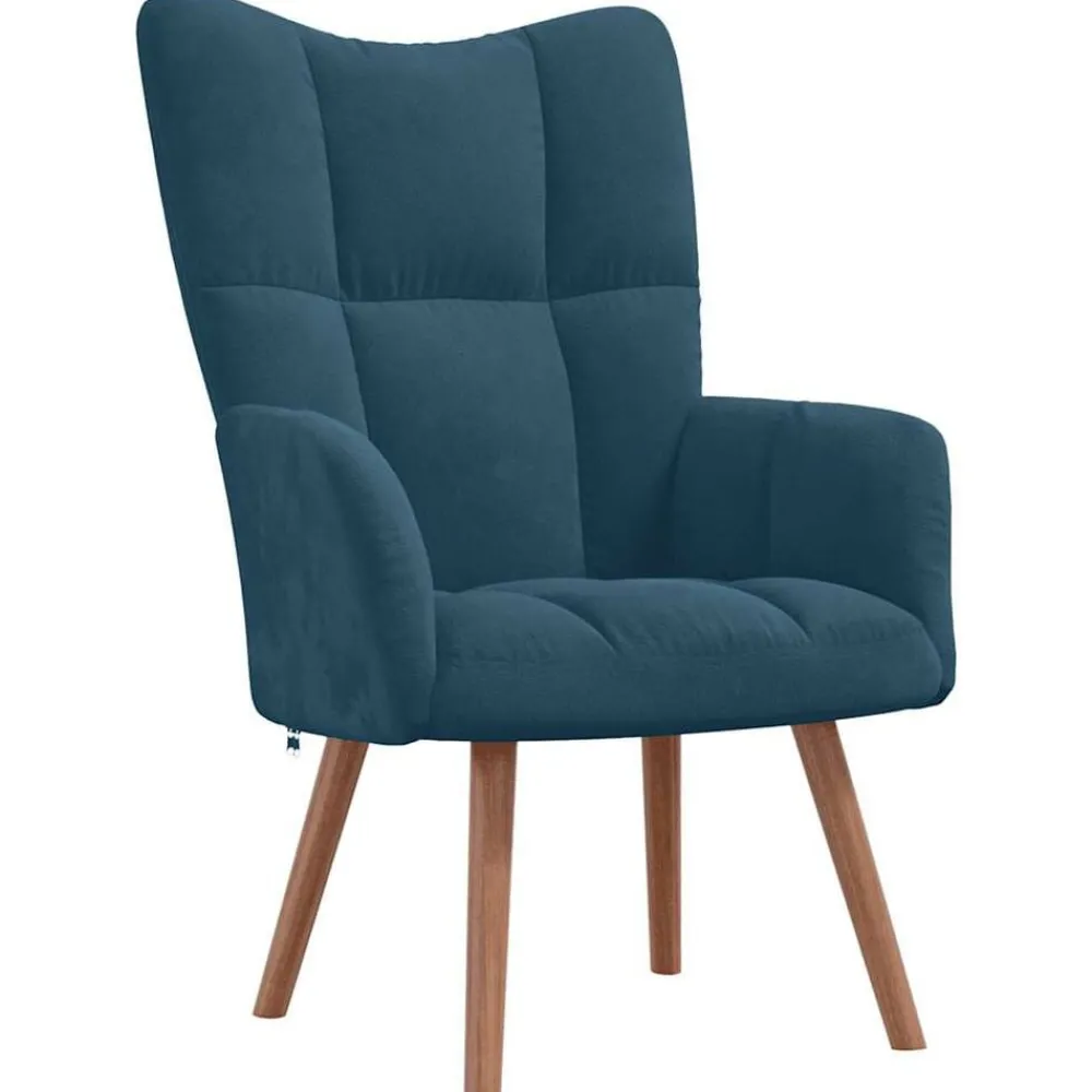 Stoelen*vidaXL Relaxstoel fluweel Blauw