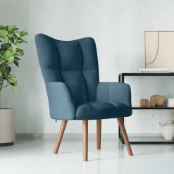 Stoelen*vidaXL Relaxstoel fluweel Blauw