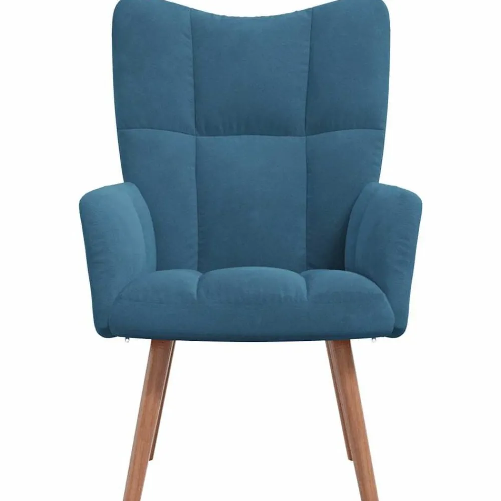 Stoelen*vidaXL Relaxstoel fluweel Blauw