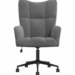 Stoelen*vidaXL Relaxstoel fluweel Donkergrijs