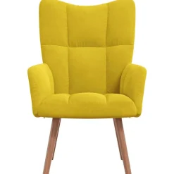 Stoelen*vidaXL Relaxstoel fluweel Mosterdgeel