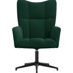 Stoelen*vidaXL Relaxstoel fluweel donkergoen Donkergroen