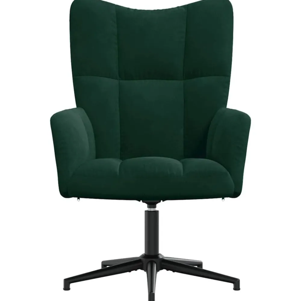 Stoelen*vidaXL Relaxstoel fluweel donkergoen Donkergroen