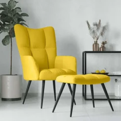 Relaxstoel met kruk fluweel>vidaXL Online