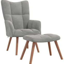 Relaxstoel met voetenbank fluweel>vidaXL Discount