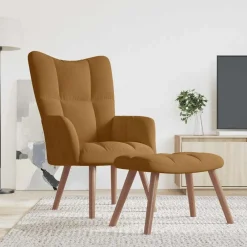Relaxstoel met voetenbank fluweel>vidaXL Online