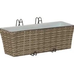 Tuin & Gazon*vidaXL Reling 2 pcs 50 x 17 x 17 cm Metaal Grijs