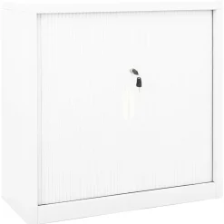 Kasten & Opbergmeubelen*vidaXL Roldeurkast 90x40x90 cm staal Wit