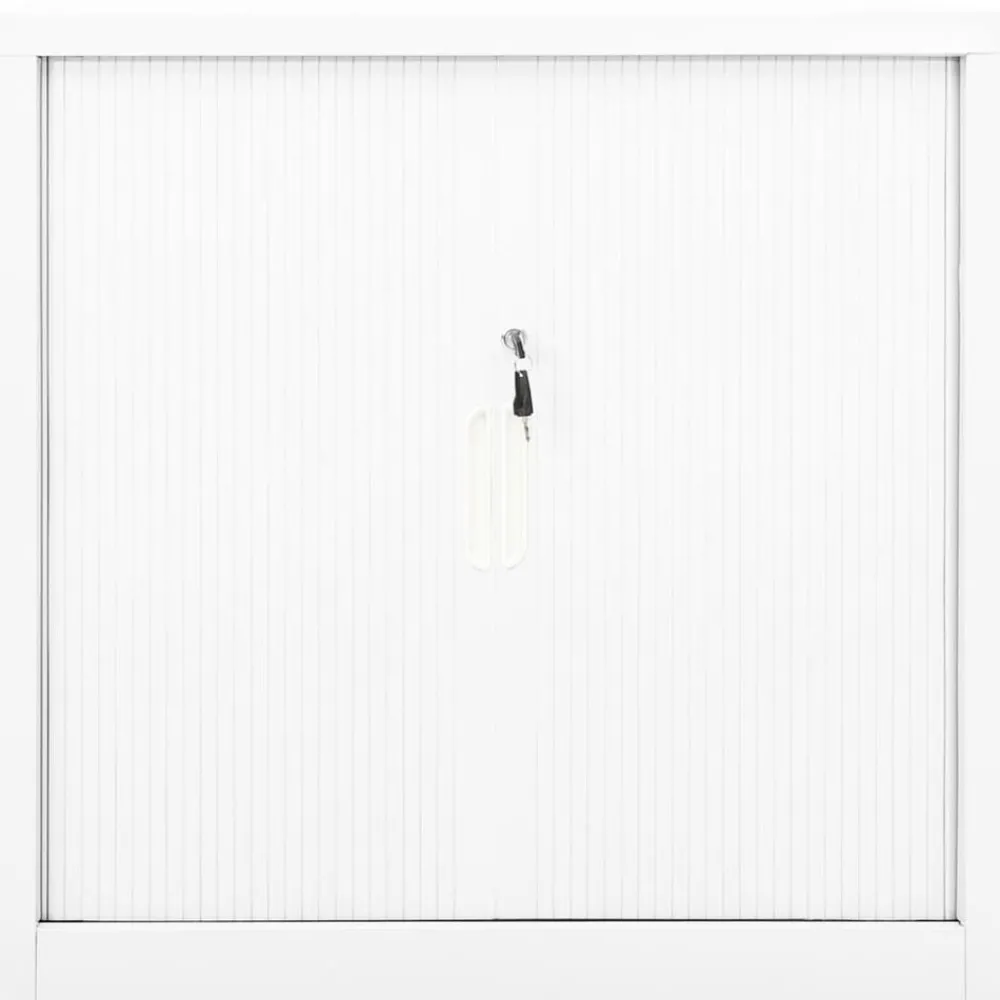 Kasten & Opbergmeubelen*vidaXL Roldeurkast 90x40x90 cm staal Wit