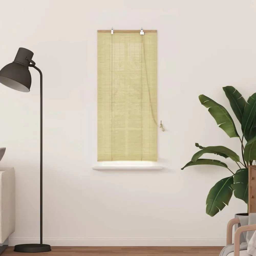 Rolgordijn met gordijnen Natuur 60 x 160 cm Bamboe>vidaXL Sale