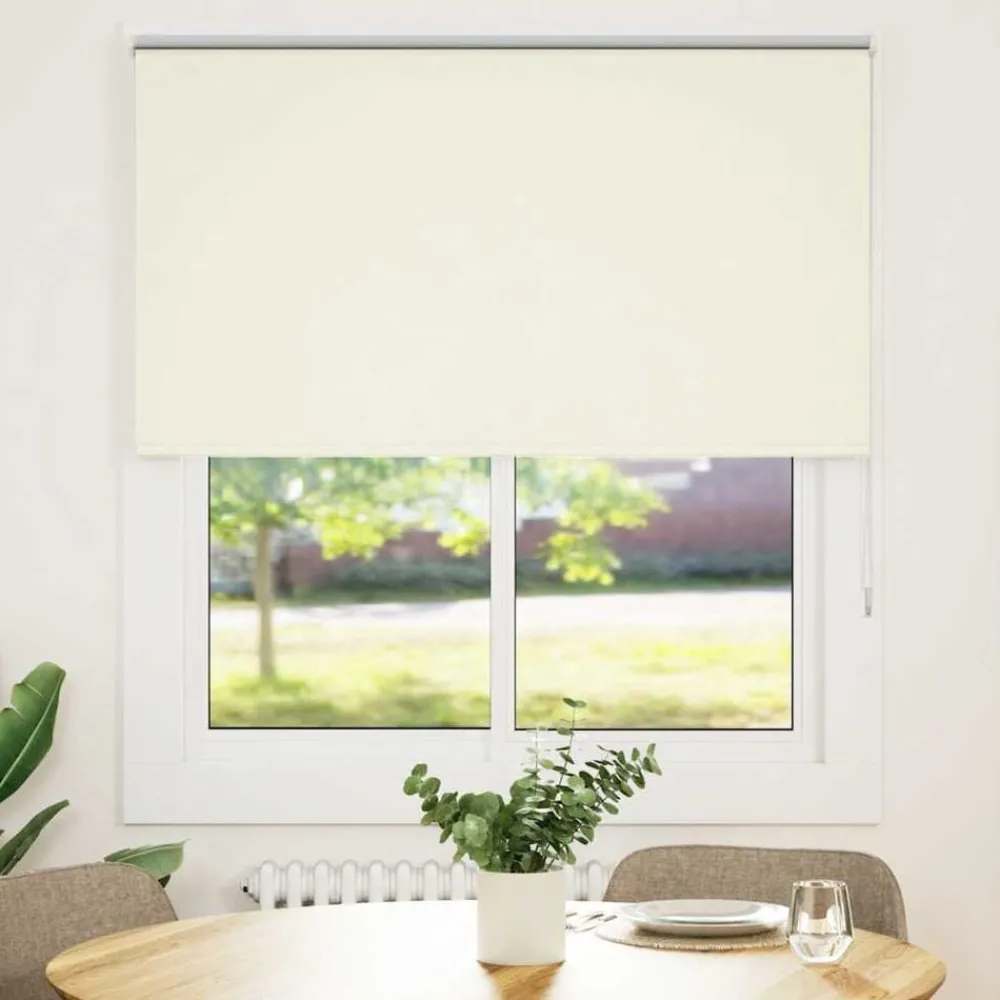 Woon- & Tuinaccessoires*vidaXL Rolgordijn verduisterend 125x130 cm stofbreedte 121,6 cm Gebroken wit