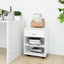 Kasten & Opbergmeubelen*vidaXL Rolkast 46x36x59 cm bewerkt hout Wit